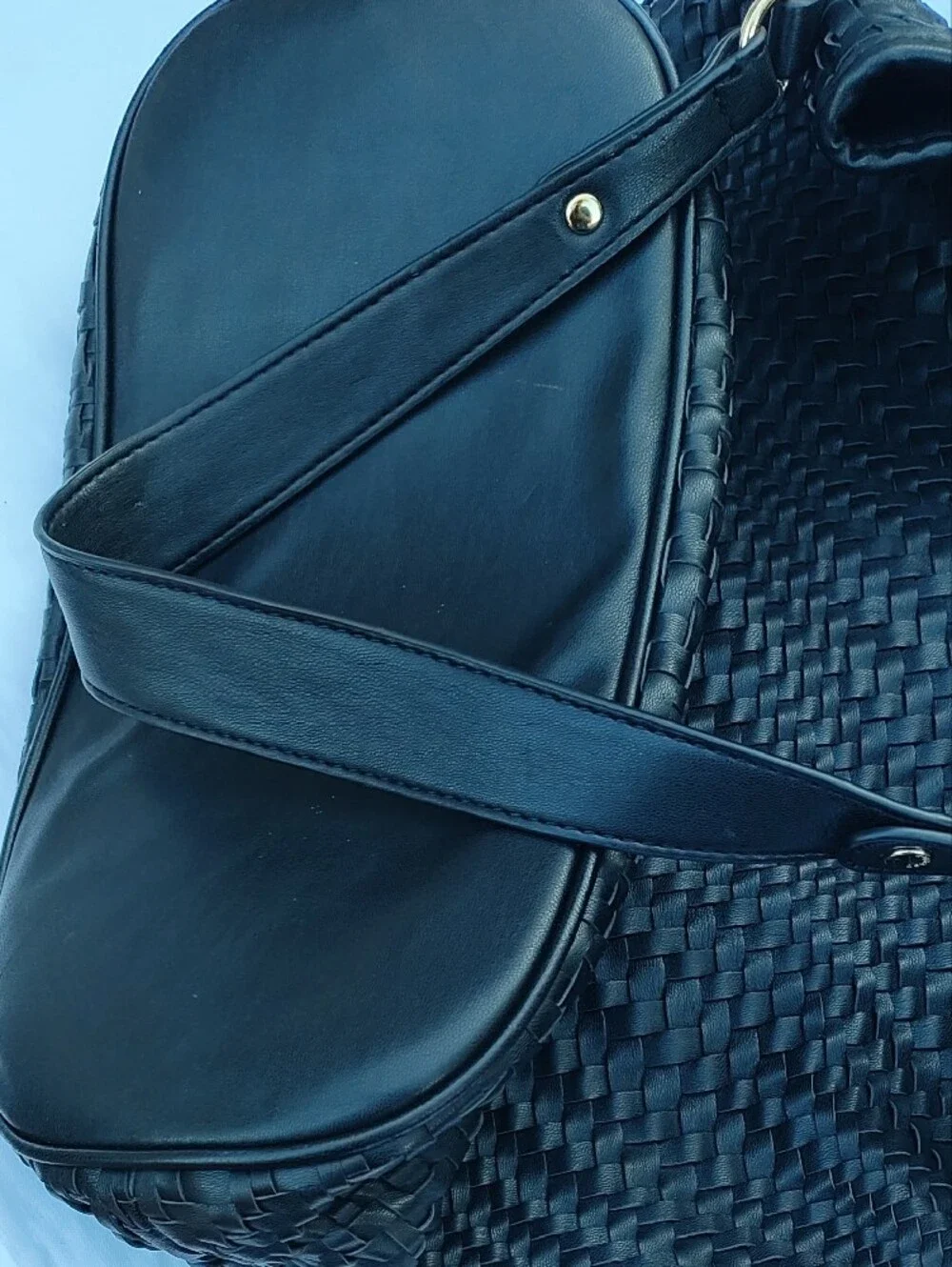 Deux Lux Black Woven Satchel